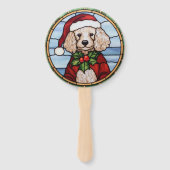 Poodle Stains Glass Weihnachten Fächer (Vorderseite)