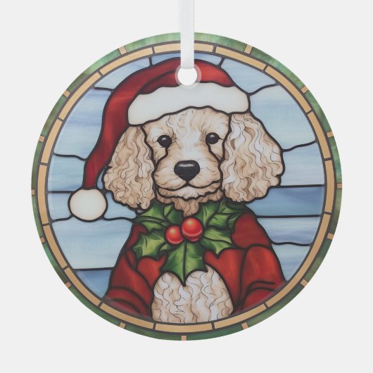 Poodle Stains Glass Weihnachten Ornament Aus Glas (Vorderseite)