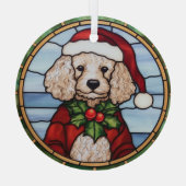Poodle Stains Glass Weihnachten Ornament Aus Glas (Rückseite)