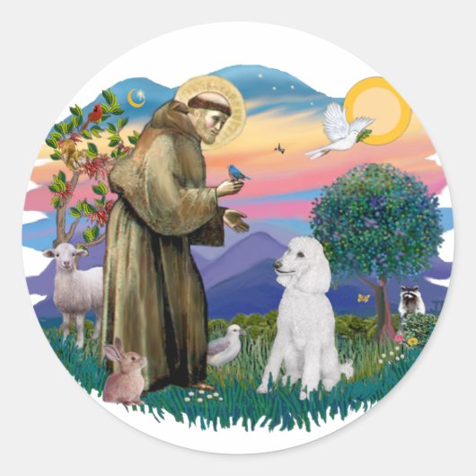 Poodle (Standard White) Runder Aufkleber (Vorderseite)