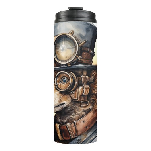 Poodle Steampunk Dog Thermosbecher (Vorderseite)
