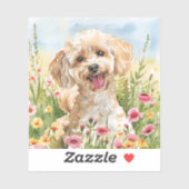 Poodle Sticker – Watercolor Design (Blatt)