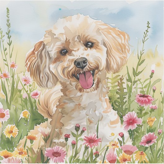 Poodle Sticker – Watercolor Design (Vorderseite)