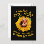 Poodle Sunflower Because Dog's Life Worth My Time Postkarte (Vorne/Hinten)
