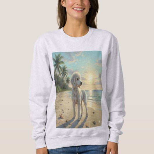 poodle sweatshirt on the beach (Vorderseite)