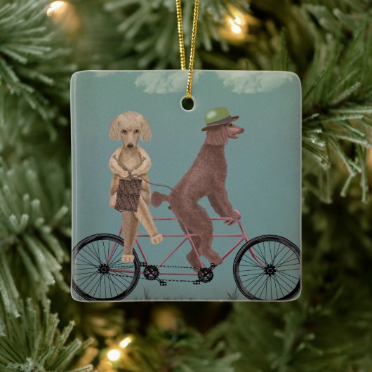 Poodle Tandem Keramikornament (Baum)
