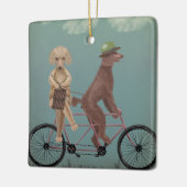 Poodle Tandem Keramikornament (Links)