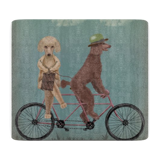 Poodle Tandem Schneidebrett (Vorderseite)