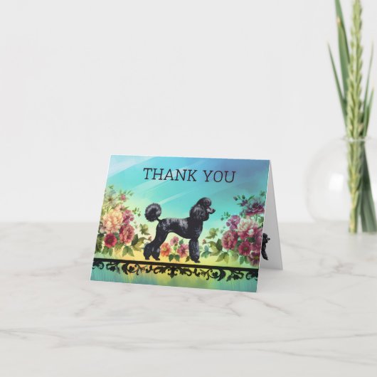 Poodle Thank You Notecard Dankeskarte (Vorderseite)