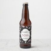 Poodle Thema Geburtstag Bierflaschenetikett (Vorderseite)