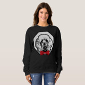 Poodle Tragend Red Bowtie Handsome Dog Breed Sweatshirt (Vorne ganz)
