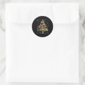 Poodle Tree Decor Ornat Runder Aufkleber (Tasche)
