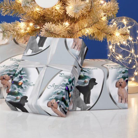 Poodle Trio Christmas Geschenkpapier (Feiertage)