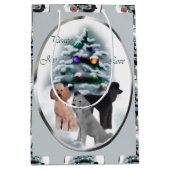 Poodle Trio Christmas Mittlere Geschenktüte (Vorderseite)