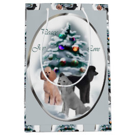 Poodle Trio Christmas Mittlere Geschenktüte