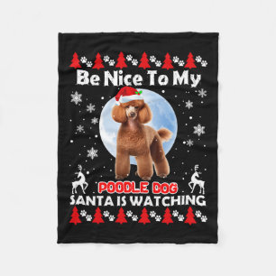 Poodle Uggli Weihnachten schön zu mir Poodle Santa Fleecedecke