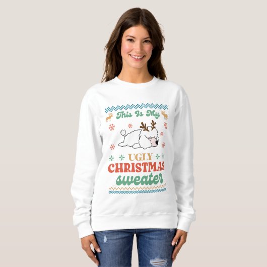 Poodle Ugly Christmas Sweater Sweatshirt (Vorne ganz)