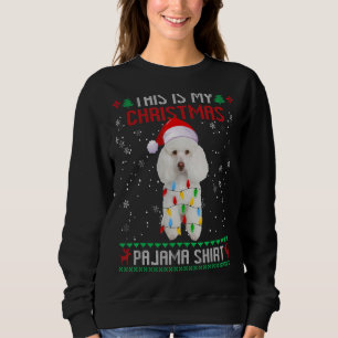 Poodle Ugly Christmas Tree Lights Familie Xmas Hun Sweatshirt