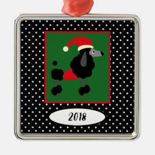 Poodle und Polka Dots Keepake Ornament Aus Metall