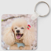 Poodle Valentine Keychain with Custom Name & Photo Schlüsselanhänger (Rückseite)