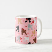 Poodle Valentine Muster Kaffeetasse (VorderseiteRechts)
