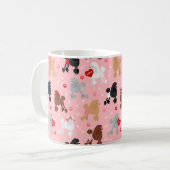 Poodle Valentine Muster Kaffeetasse (Vorderseite Links)
