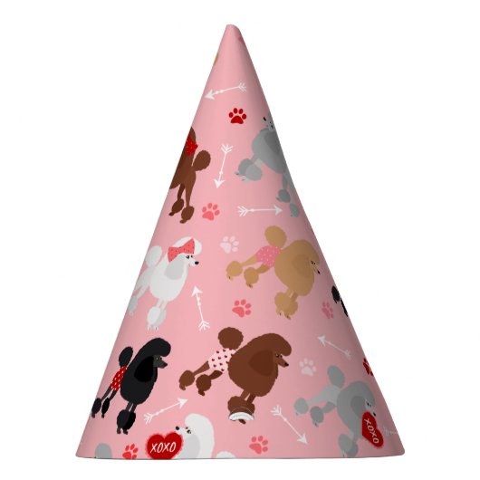 Poodle Valentine Muster Partyhütchen (Rechts)