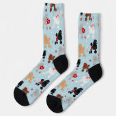 Poodle Valentine Muster Socken (Linkes Detail)