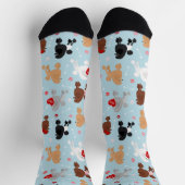 Poodle Valentine Muster Socken (Oben)