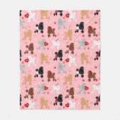 Poodle Valentine Pattern Fleecedecke (Vorderseite)
