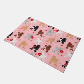 Poodle Valentine Pattern Fußmatte (Schrägansicht)