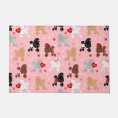 Poodle Valentine Pattern Fußmatte (Vorderseite)