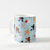 Poodle Valentine Pattern Kaffee Tasse (Vorderseite Links)