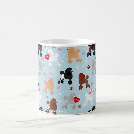 Poodle Valentine Pattern Kaffee Tasse (Mittel)