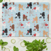 Poodle Valentine Pattern Kitchen Towel Geschirrtuch (Gefaltet)