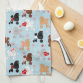 Poodle Valentine Pattern Kitchen Towel Geschirrtuch (Viertel Falte)