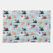 Poodle Valentine Pattern Kitchen Towel Geschirrtuch (Horizontal)