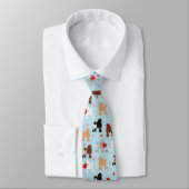 Poodle Valentine Pattern Neck Tie Krawatte (Gebunden)