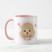 Poodle Valentine Watercolor Mug with Custom Name Tasse (Links)