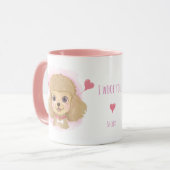 Poodle Valentine Watercolor Mug with Custom Name Tasse (Vorderseite Links)