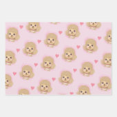 Poodle-Valentinstag-Geschenkpapier mit Herzen Geschenkpapier Set (Vorderseite 2)