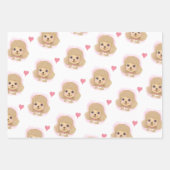 Poodle-Valentinstag-Geschenkpapier mit Herzen Geschenkpapier Set (Vorderseite)