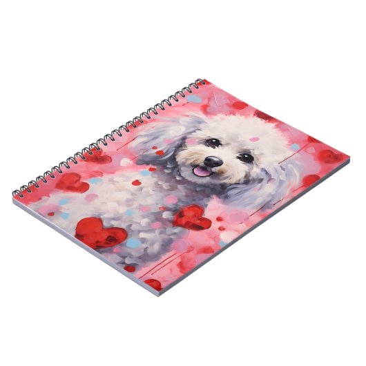 Poodle Valentinstag Notizblock (Linke Seite)