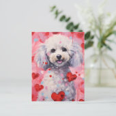 Poodle Valentinstag Postkarte (Stehend Vorderseite)