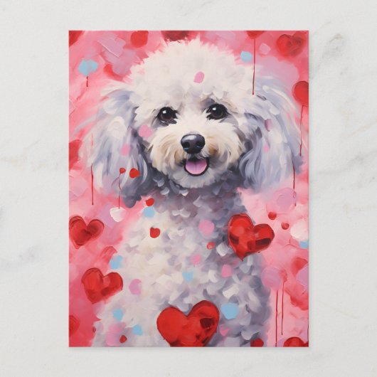 Poodle Valentinstag Postkarte (Vorderseite)
