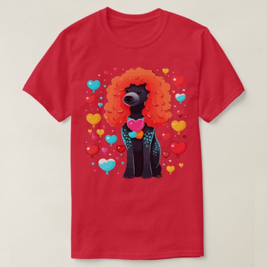 Poodle Valentinstag T-Shirt (Design vorne)