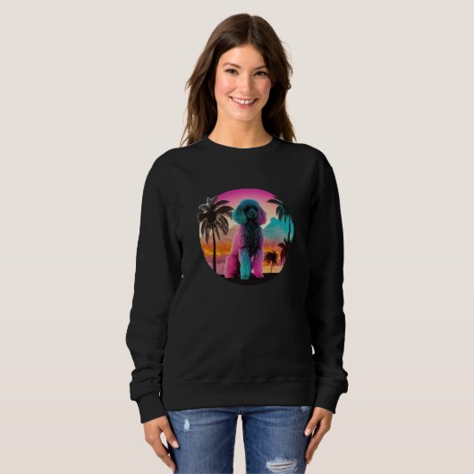 Poodle Vaporwave Retrowave Aesthetic 2 Sweatshirt (Vorne ganz)