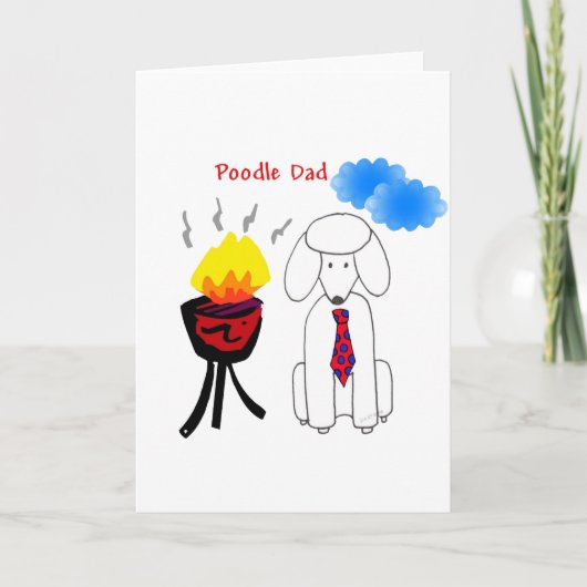 Poodle Vater Card Karte (Vorderseite)
