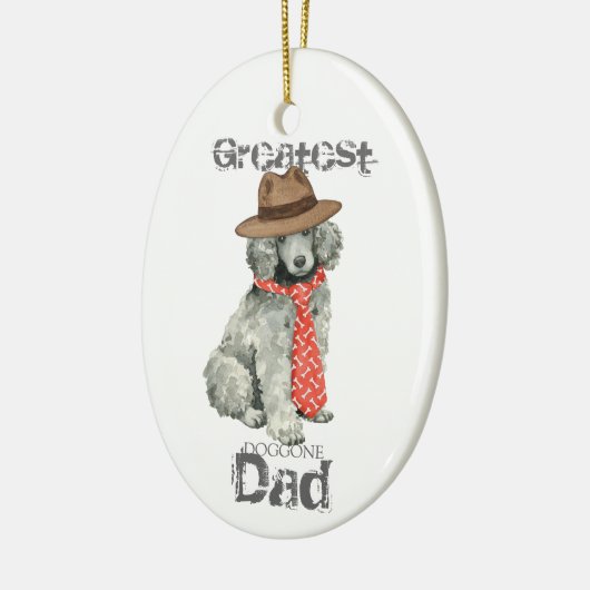 Poodle Vater Keramik Ornament (Links)