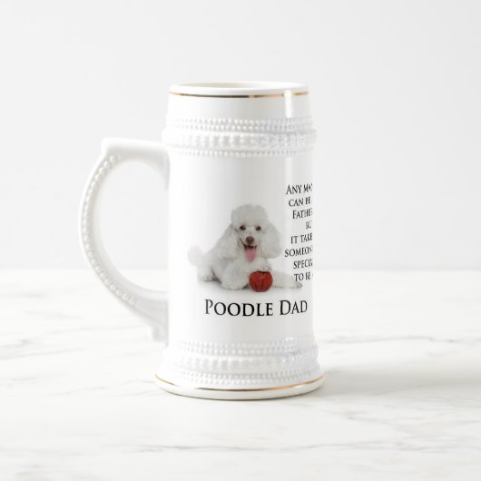 Poodle Vater Stein Bierglas (Links)